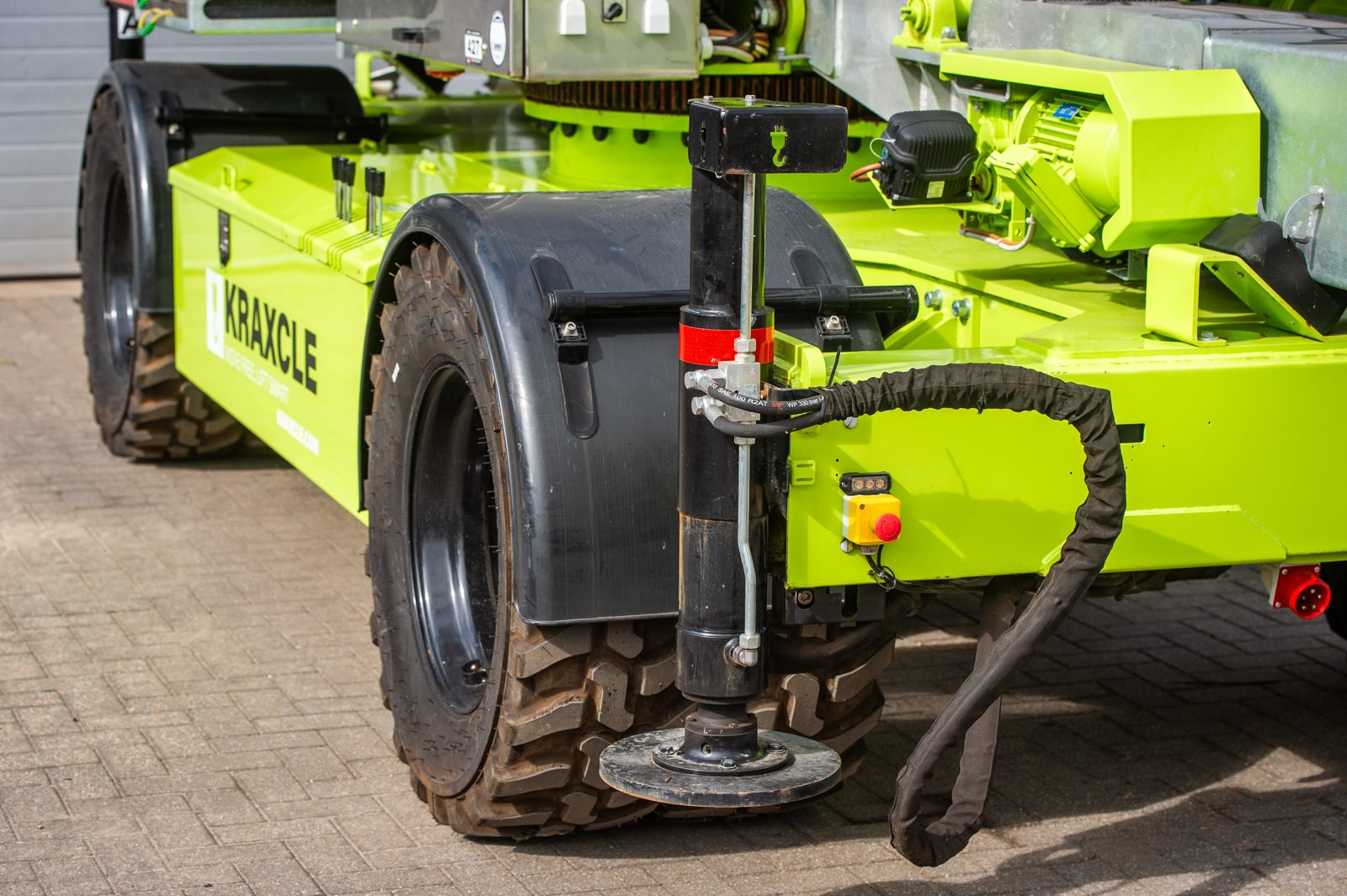 Kraxcle W27-S Rad und Abstützung, Detail